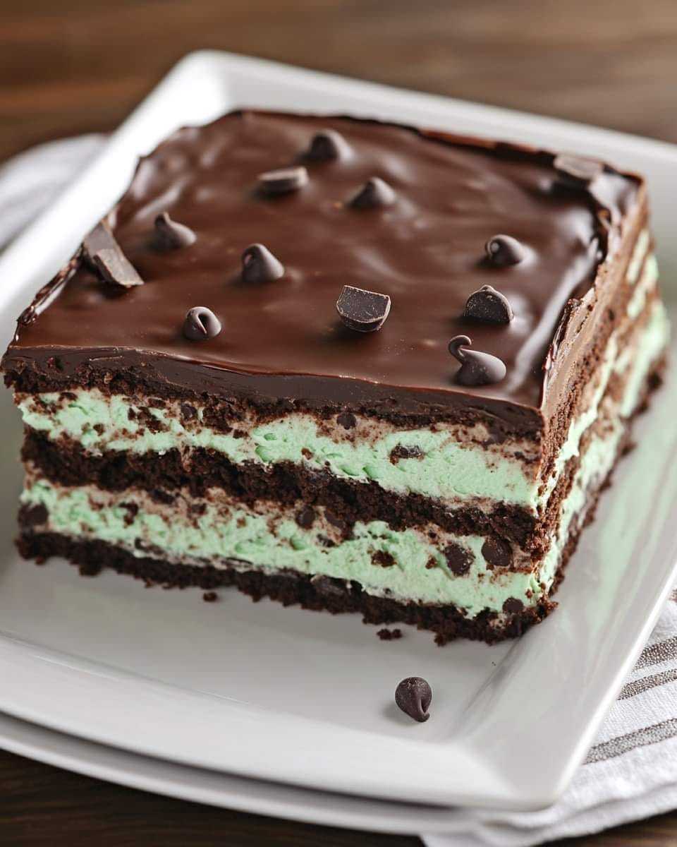 Gluten-free choc-mint cookie ripple cake