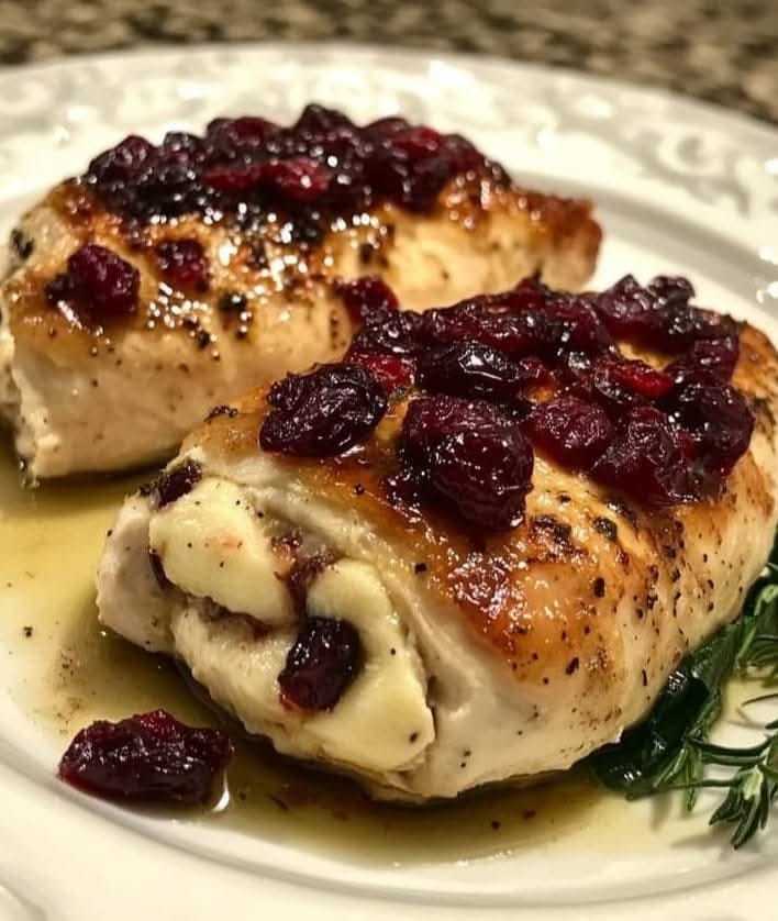 Stuffed Chicken Breast with Cranberry and Brie