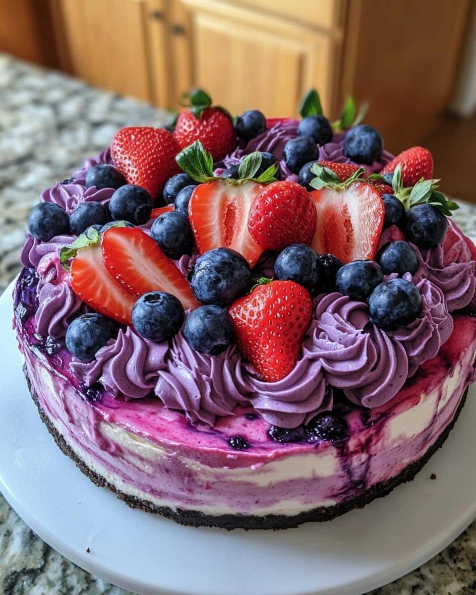 Strawberry and Blueberry Cheesecake