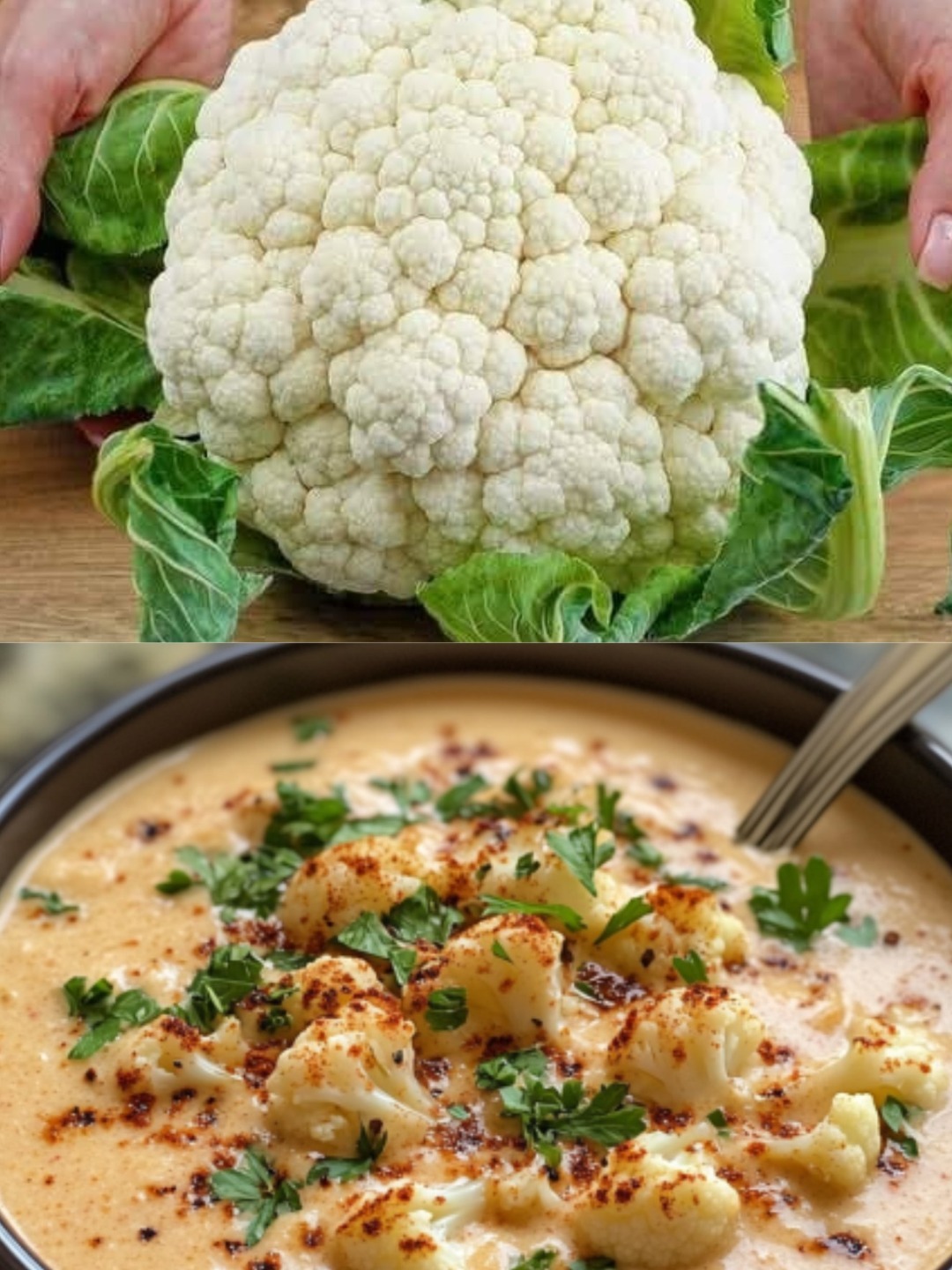 Creamy Cheddar Cauliflower Soup with a Hint of Spice