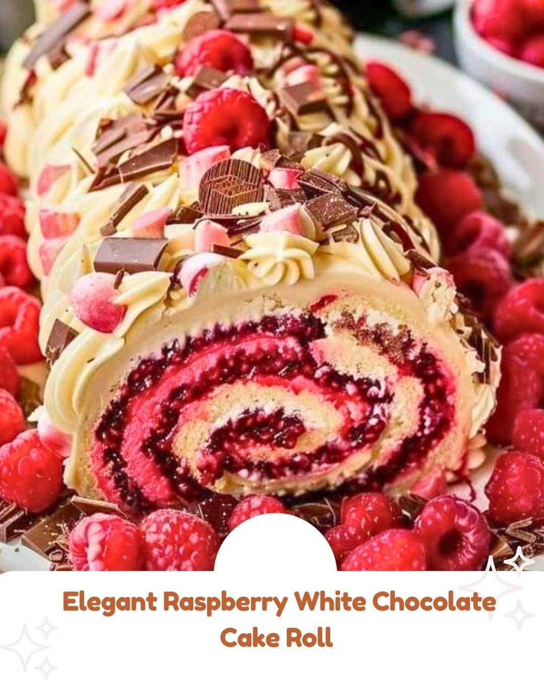 Elegant Raspberry White Chocolate Cake Roll