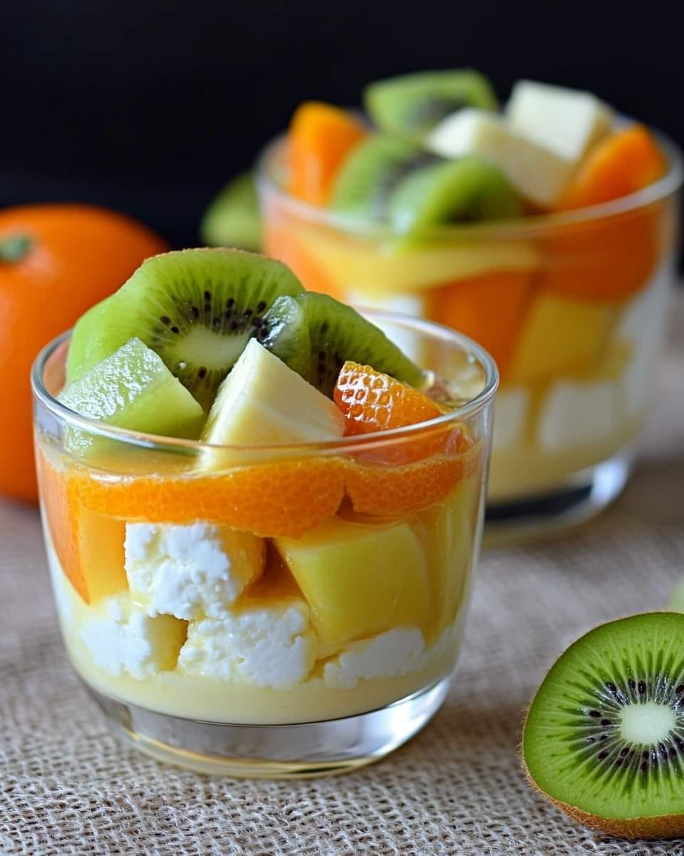 Fruit and Cottage Cheese Jelly Dessert