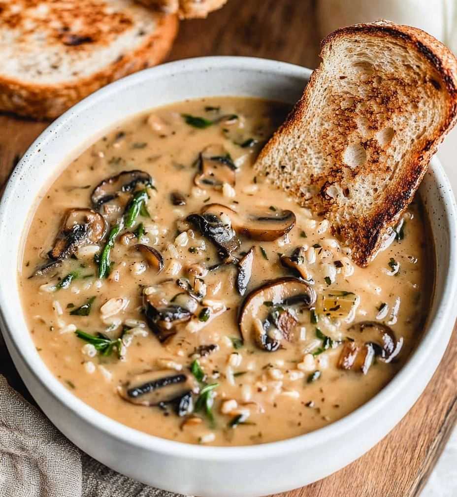 Creamy Vegan Mushroom Wild Rice Soup