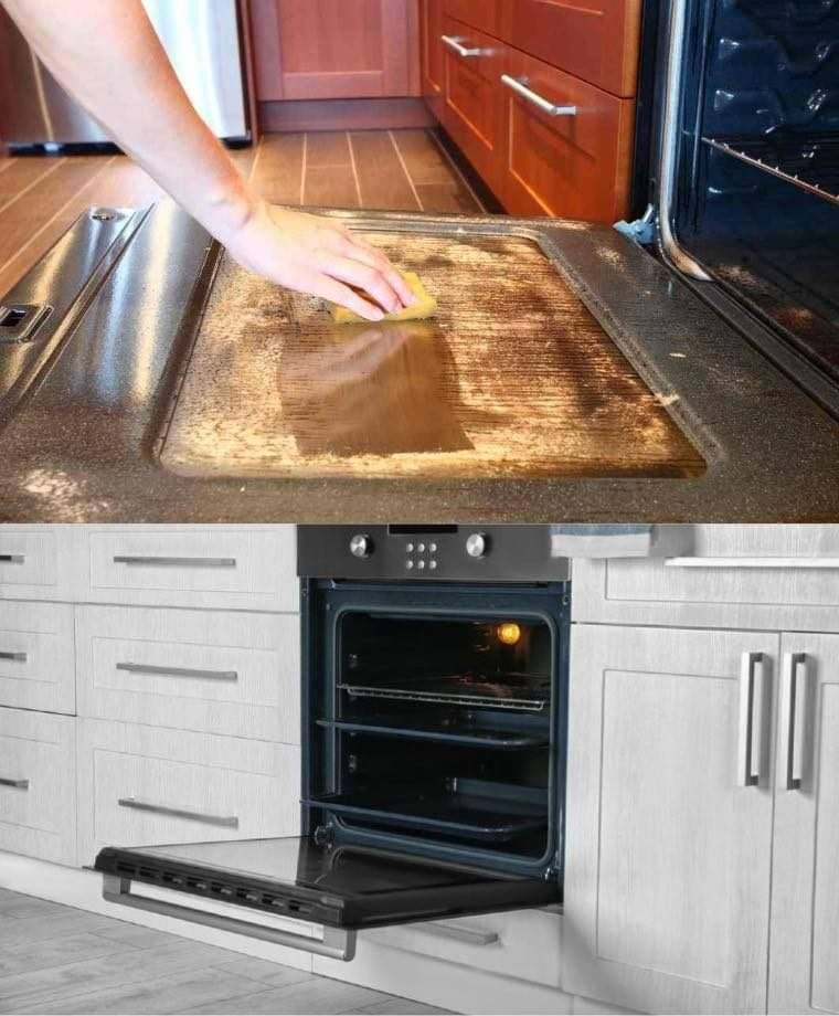 The trick to cleaning the oven “effortlessly”. Even the burned fat disappears