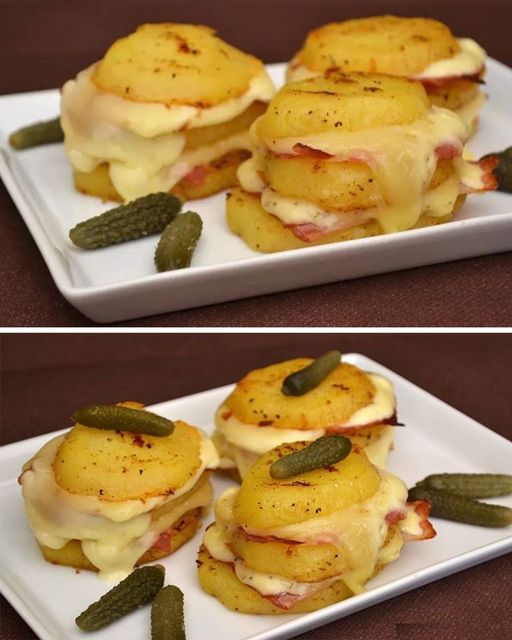 BAKED POTATOES WITH RACLETTE CHEESE AND SMOKED BACON