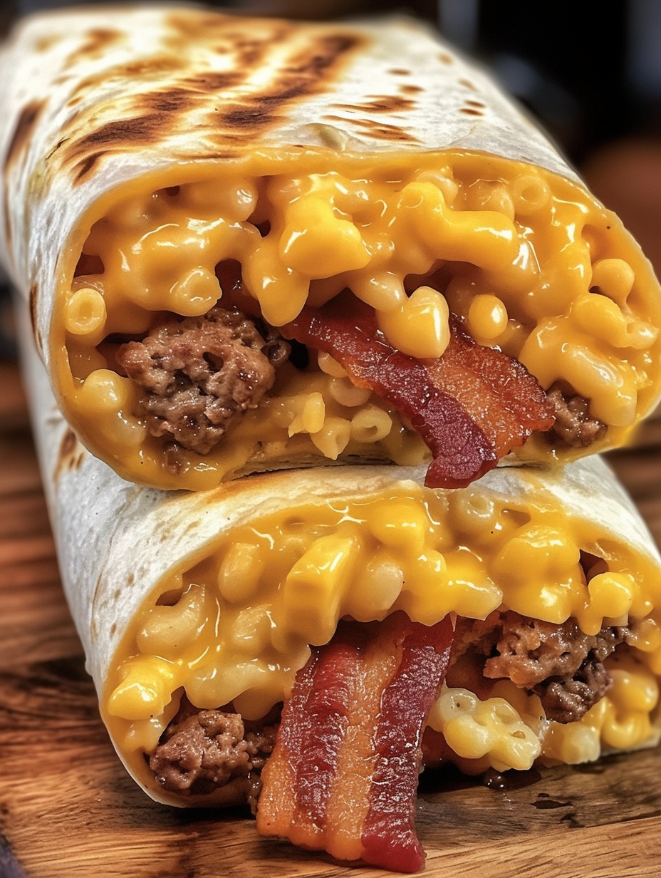 Bacon Mac ‘n’ Cheese Burger Wrap