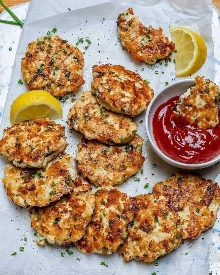 Cheesy Chicken Fritters Recipe