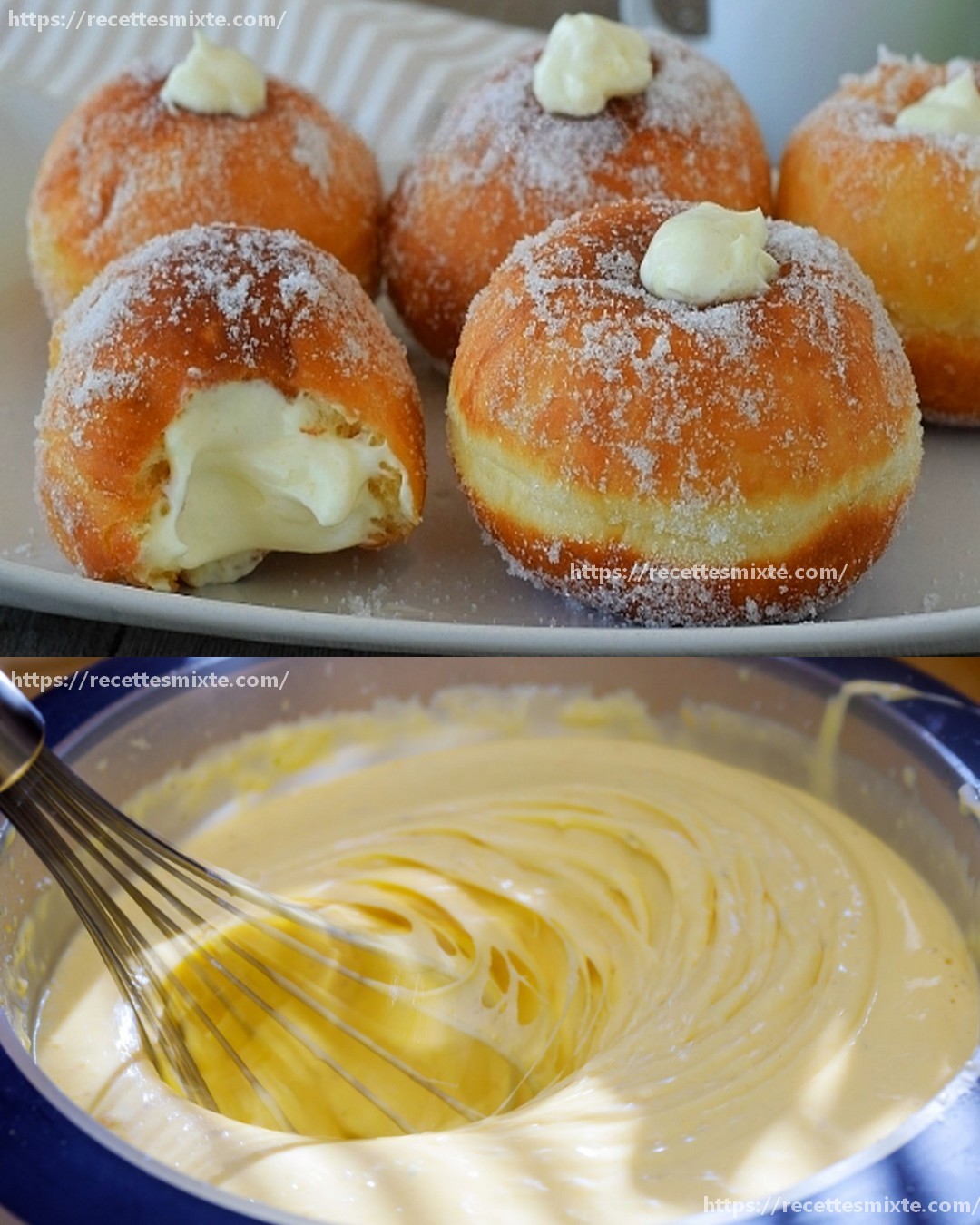 Donuts filled with Italian diplomatic cream