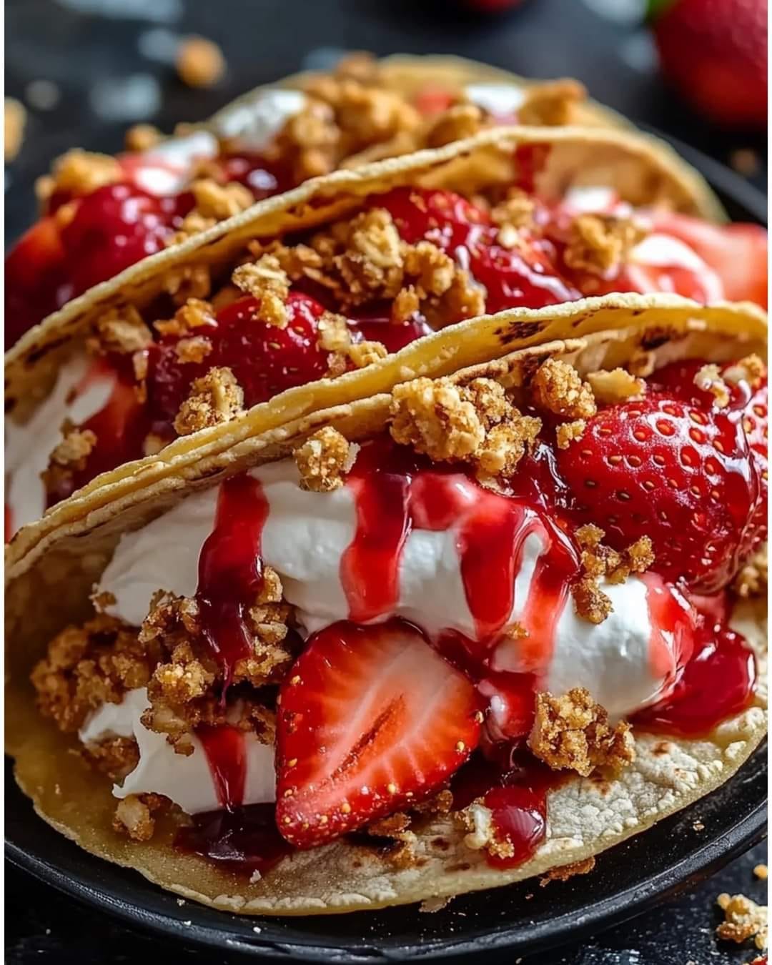 Strawberry Crunch Cheesecake Tacos