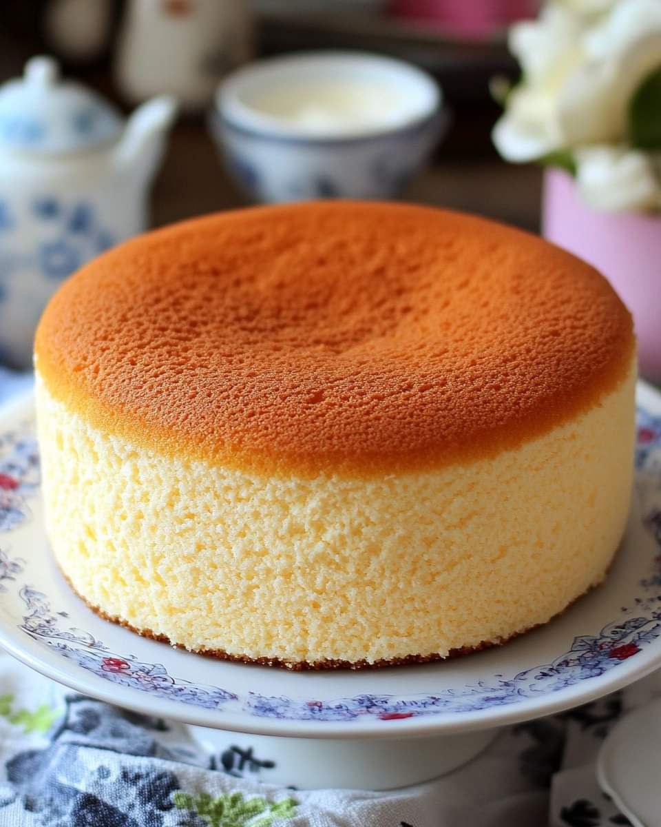 Fluffy Sponge Cake with Mascarpone Cream Filling