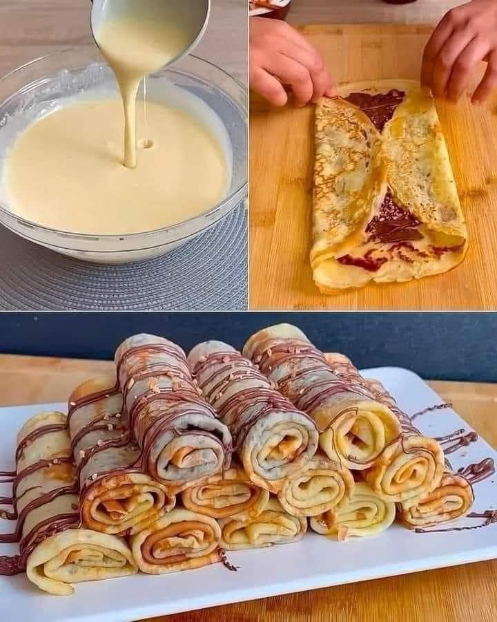 CREPES ROLLS WITH NUTELLA