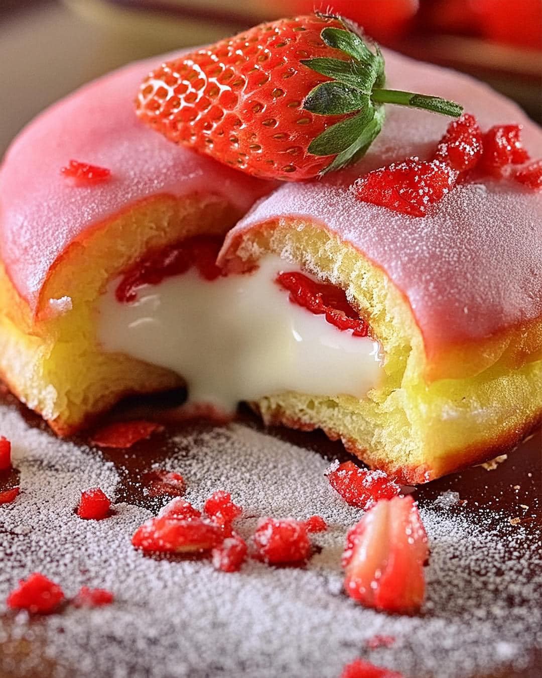 Strawberry Cheesecake Filled Donuts