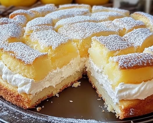 Lemon cake with mascarpone cream