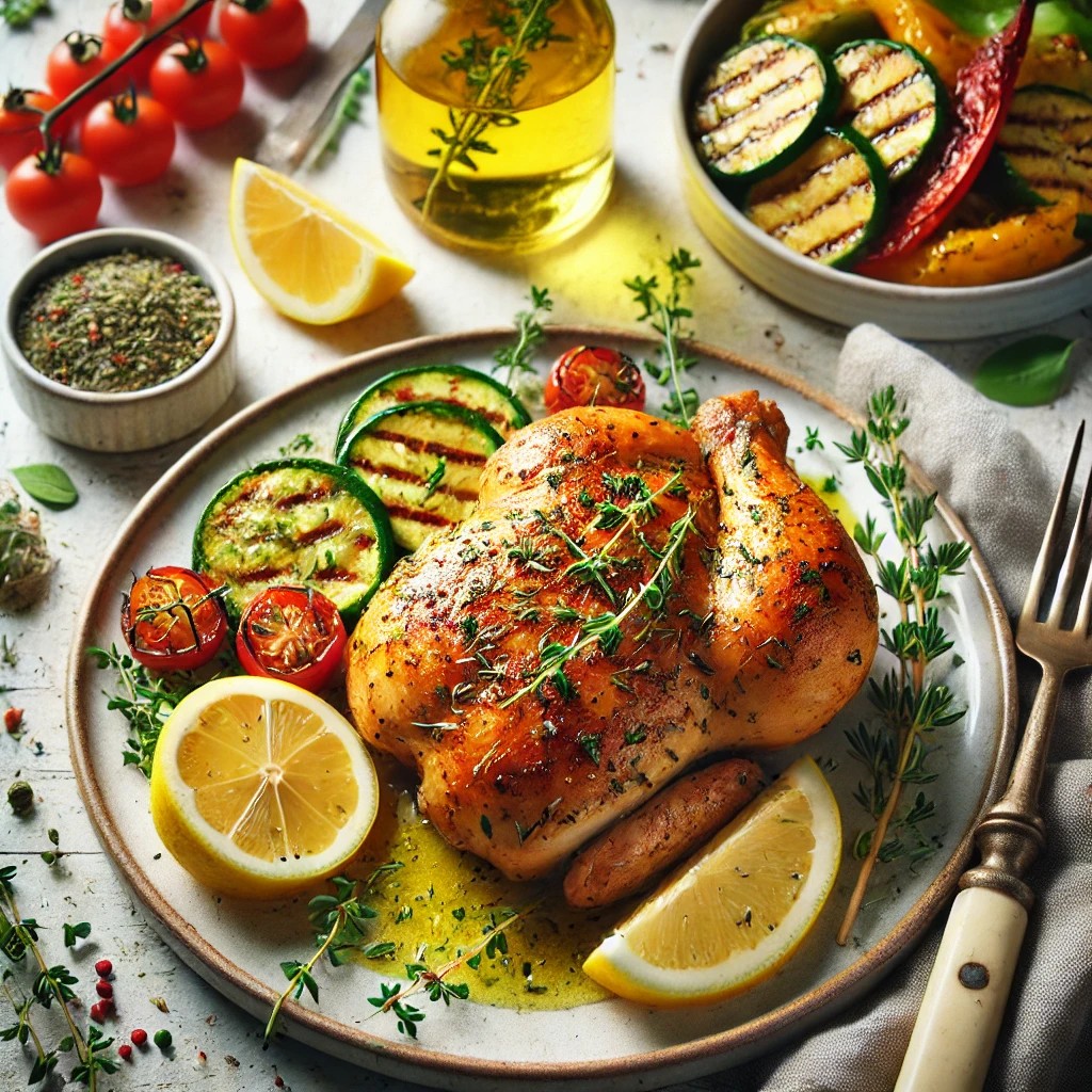 Chicken marinated with lemon and herbs with your air fryer (for 2 people)