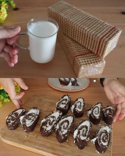 Chocolate Biscuit Cake with Pistachio Cream Filling