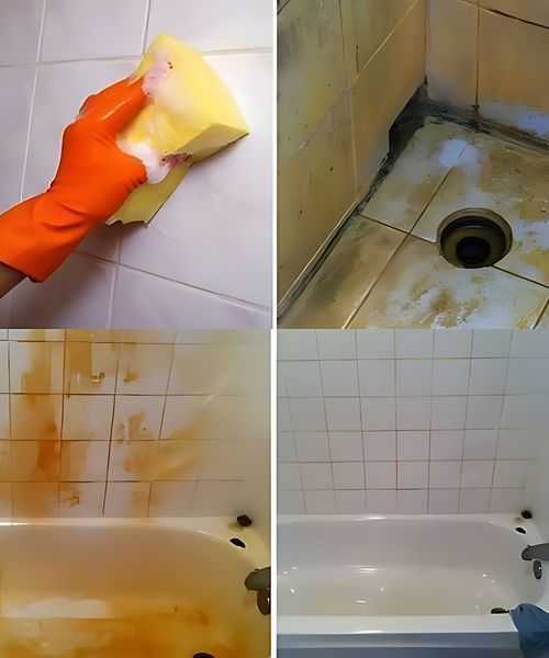 A great trick to clean bathroom tiles from soap scum and water stones.