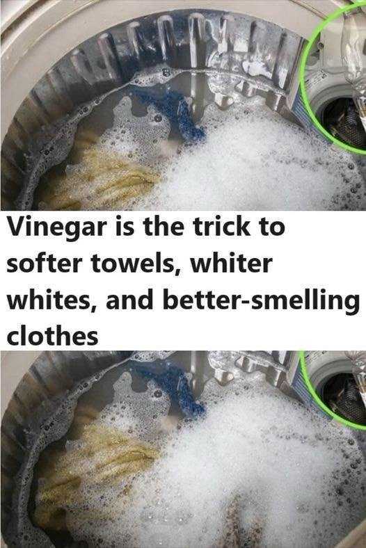 Vinegar is the trick to softer towels, whiter whites, and better-smelling clothes