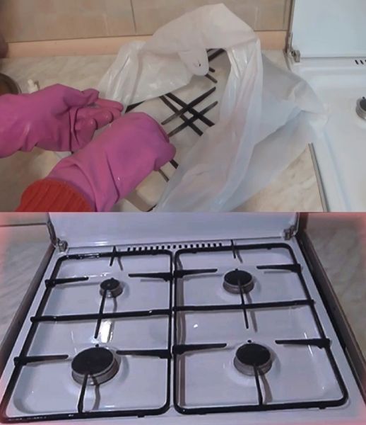 My stove grate always looks brand new. I’ll show you how to quickly clean it of carbon and grease deposits using a shopping bag