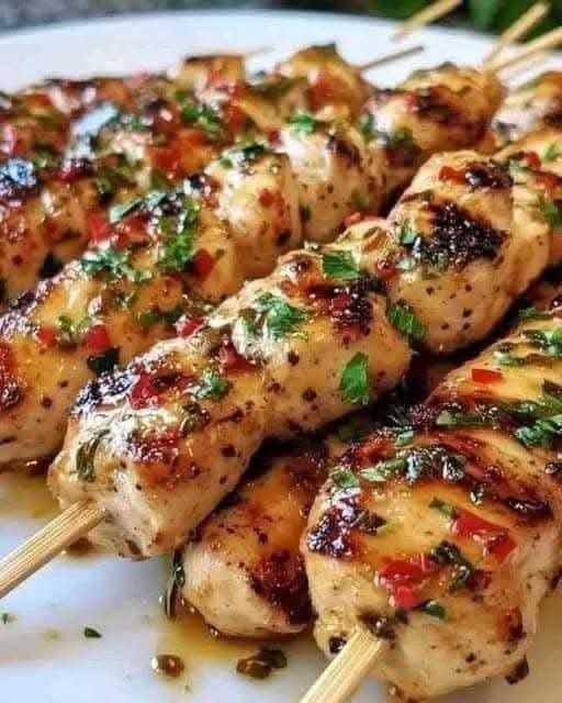 Garlic Parmesan Chicken Skewers