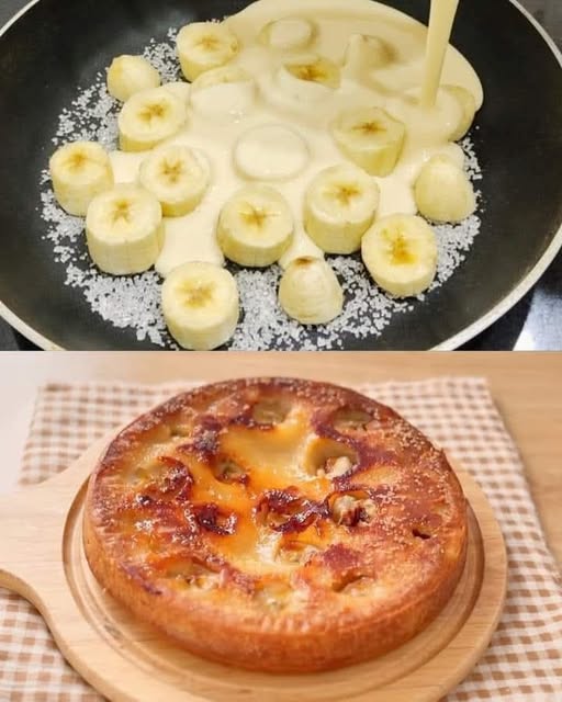 Upside-Down Banana Cake: Super Simple Recipe with Only 1 Egg and 2 Bananas