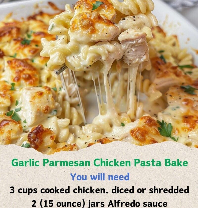 Garlic Parmesan Chicken Pasta Bake Creamy Garlic Parmesan Chicken Pasta Bake