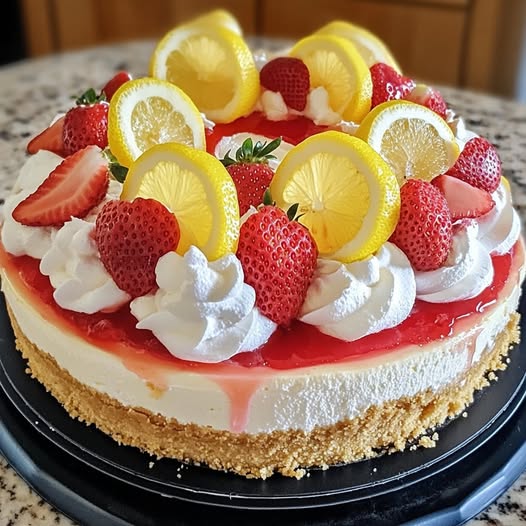 Delectable Lemon Strawberry Cheesecake Recipe