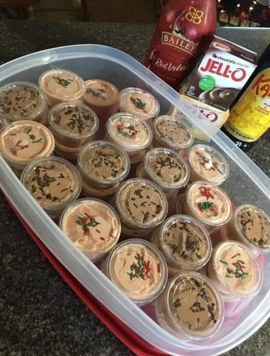 Christmas Chocolate Kahlua & Bailey’s Pudding Shots