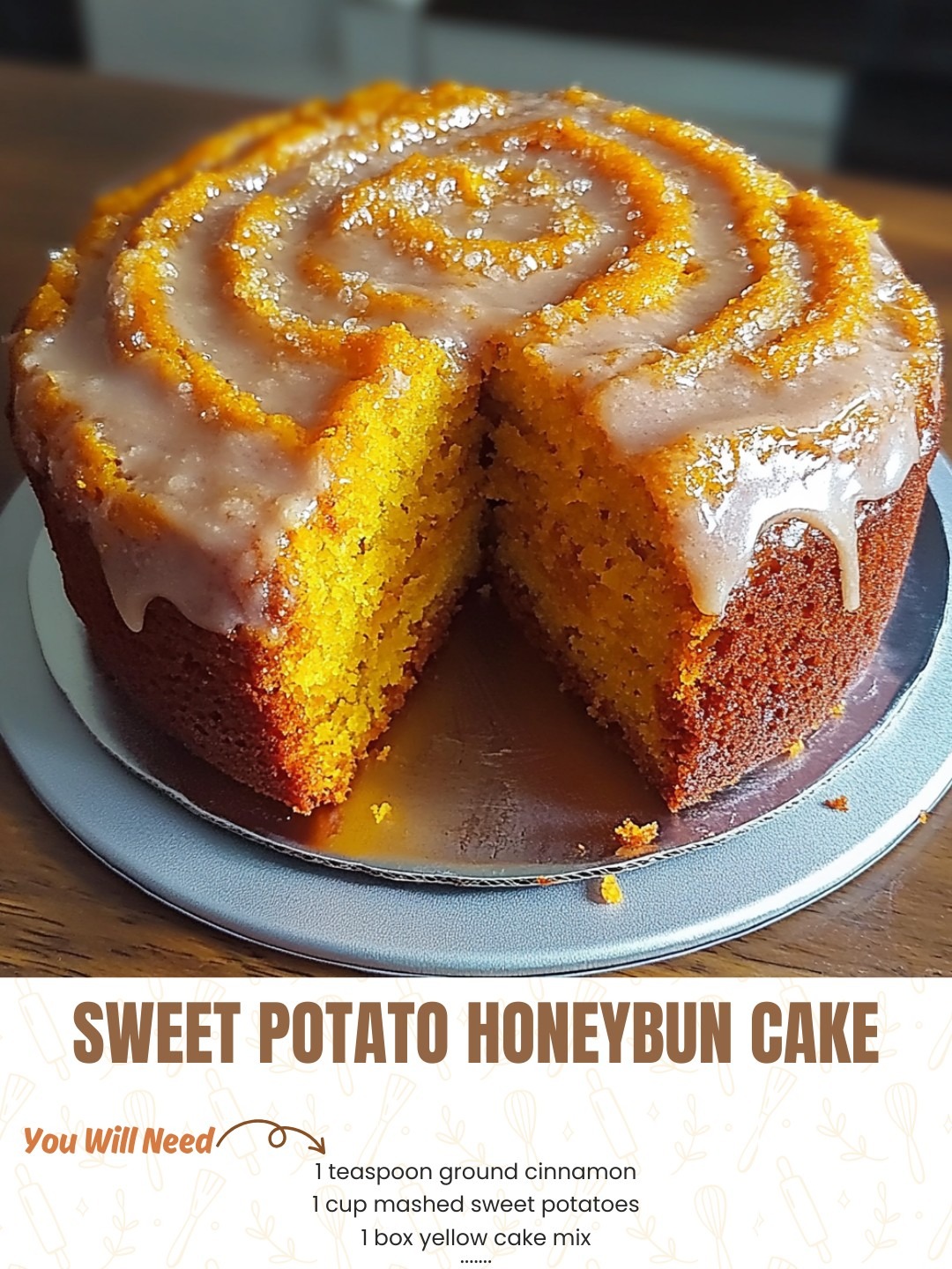 Sweet Potato Honeybun Cake