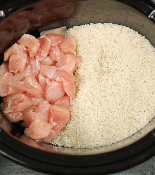 See how raw chicken and rice in a slow cooker become a flavorful dinner that can’t fail