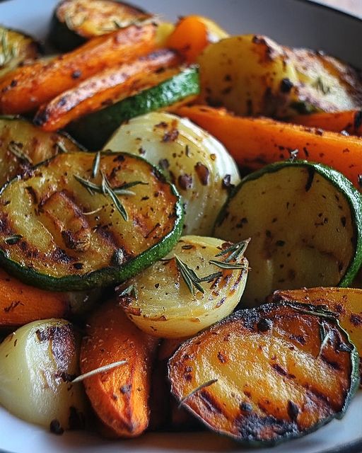 Garlic Herb Roasted Potatoes Carrots and Zucchini