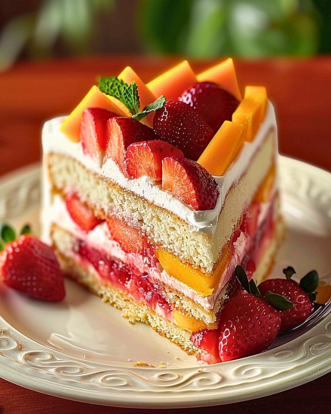 Strawberry Mango Delight Cake