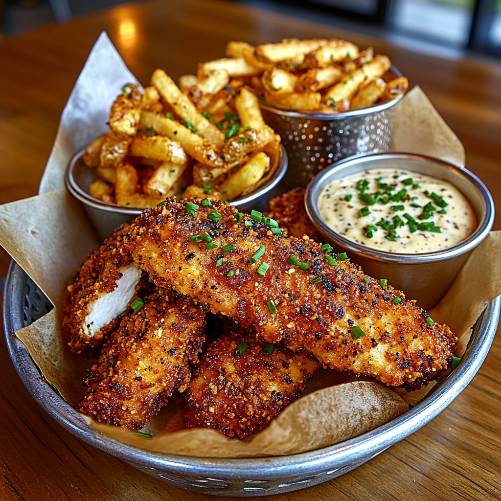 Crispy Chicken Tenders with Fries