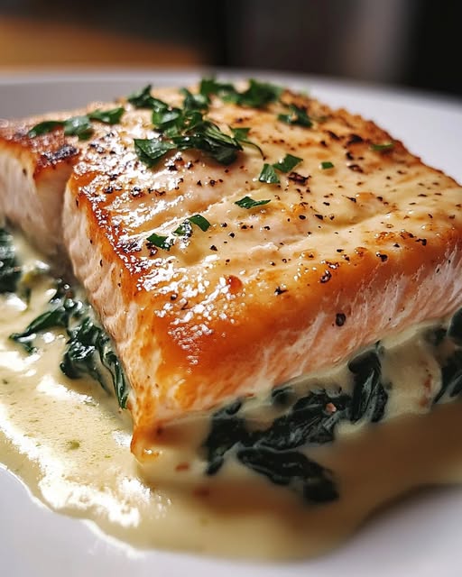 Creamy Spinach-Stuffed Salmon Delight