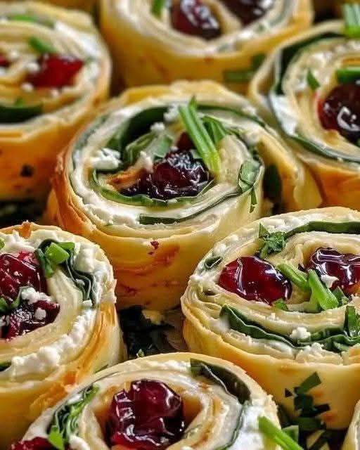 Low Carb Cranberry Feta Pinwheels with Cream Cheese