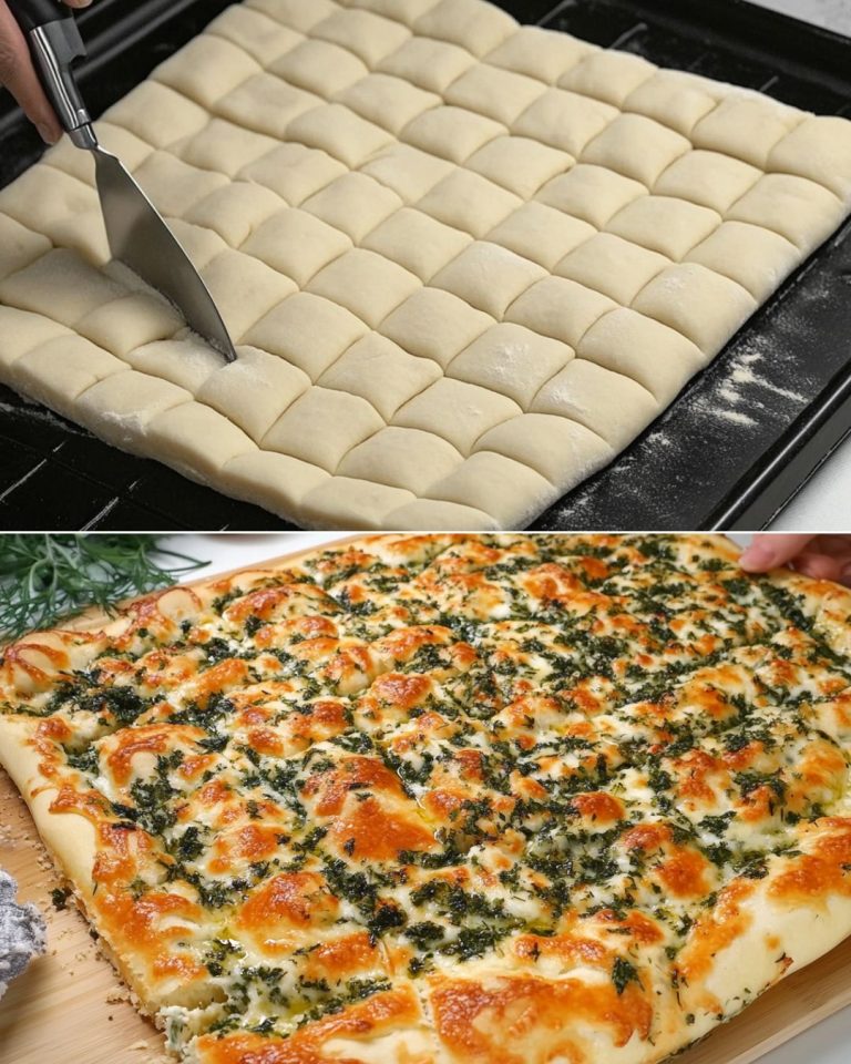 Turkish Focaccia with Herbs and Cheese – A Mediterranean-Inspired Delight