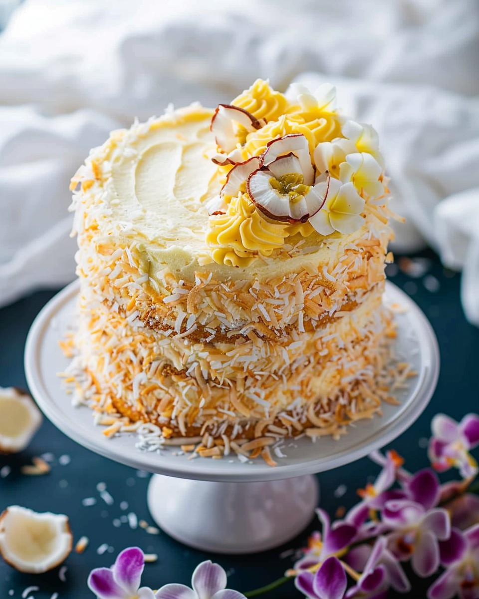 Passion Fruit and Coconut Layer Cake