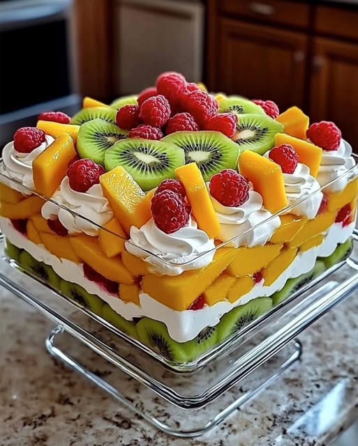 Vibrant Fresh Fruit Trifle – A Layered Symphony of Sweetness!