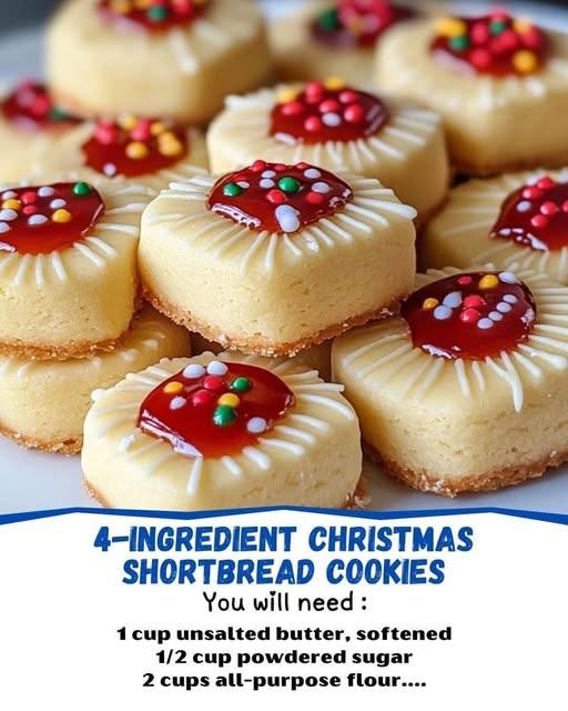 4-Ingredient Christmas Shortbread Cookies