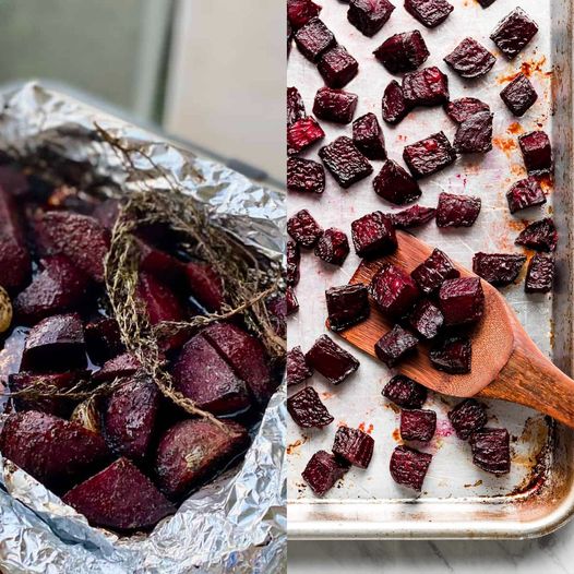 Beetroot Delight: Baked Salad with Basil Pesto and Yellow Tomatoes