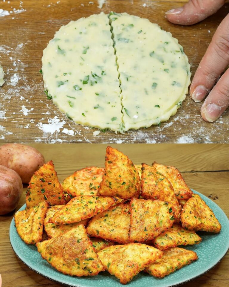 Crispy Potato Triangles with Garlic Yogurt Dip