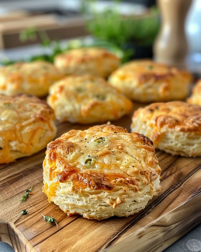 Spicy Jalapeño Cheddar and Sour Cream Biscuits