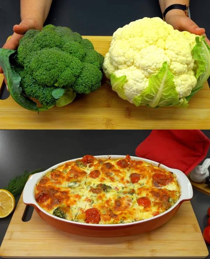 Baked Broccoli and Cauliflower