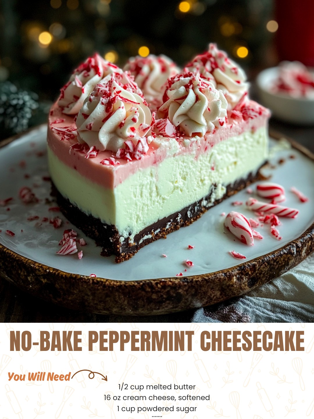 No-Bake Peppermint Cheesecake