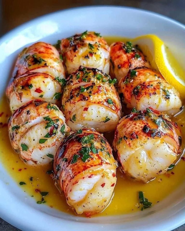 Golden Lobster Medallions in Aromatic Garlic-Herb Butter