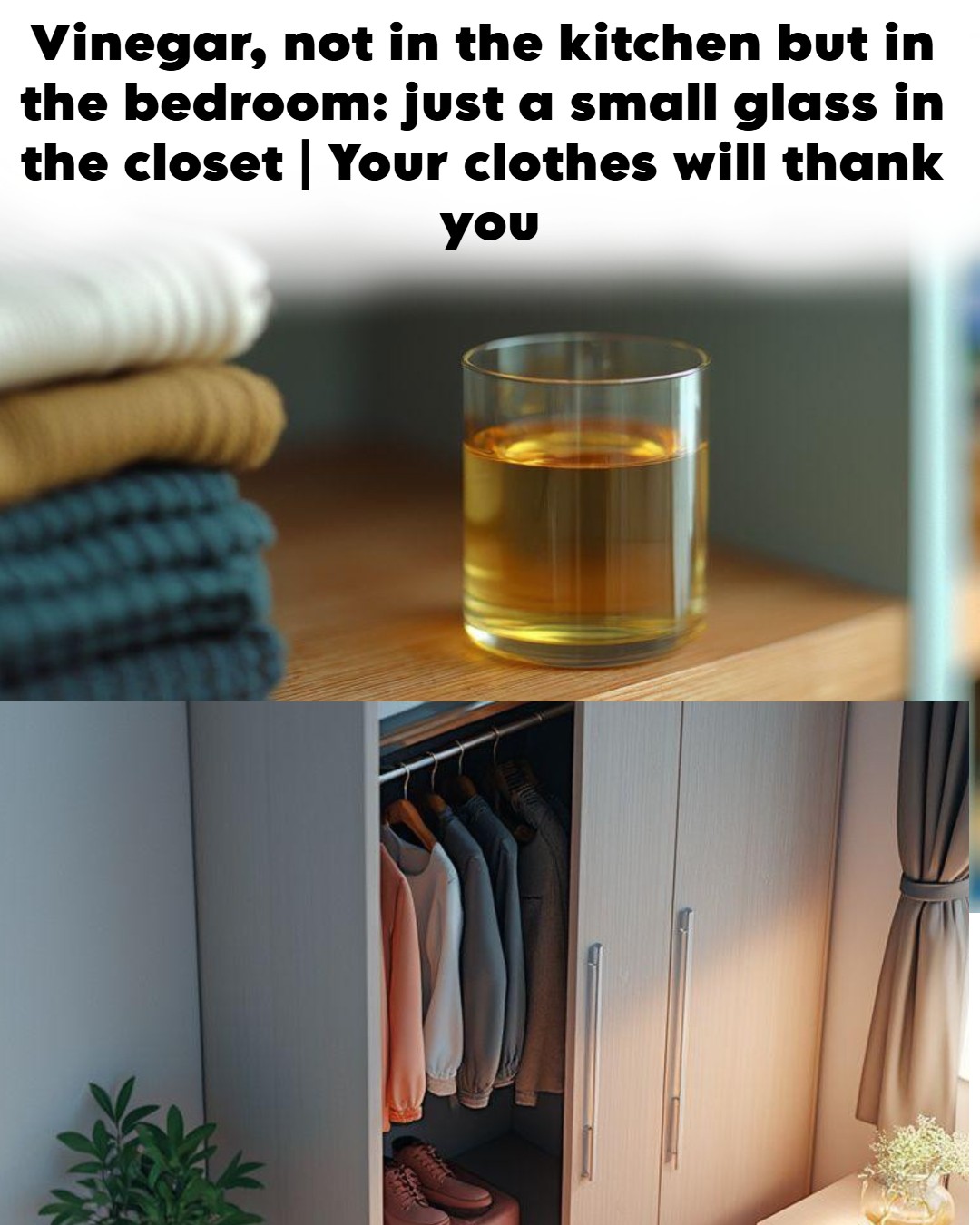 Vinegar, not in the kitchen but in the bedroom: just a small glass in the closet | Your clothes will thank you.