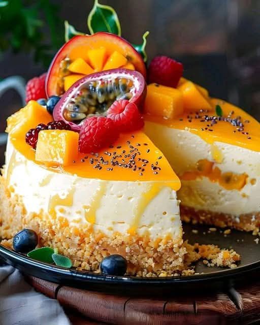 Mango Passionfruit Cheesecake Cake