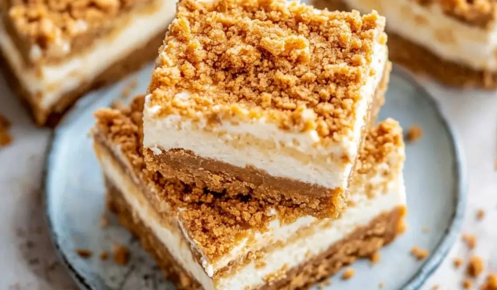 Butterscotch Bliss: Creamy Cheesecake Bars with a Chewy Graham Cracker Crust