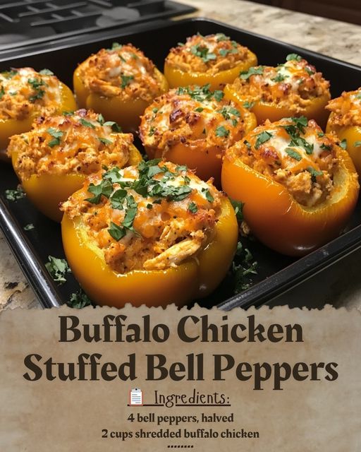 Buffalo Chicken Stuffed Bell Peppers