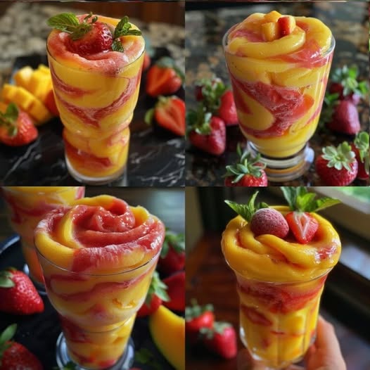 Fresh Mango Strawberry Swirled Slushies: A Refreshing, Fruity Summer Treat