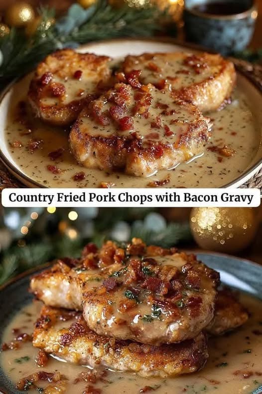 Country Fried Pork Chops with Bacon Gravy: A Southern Comfort Classic